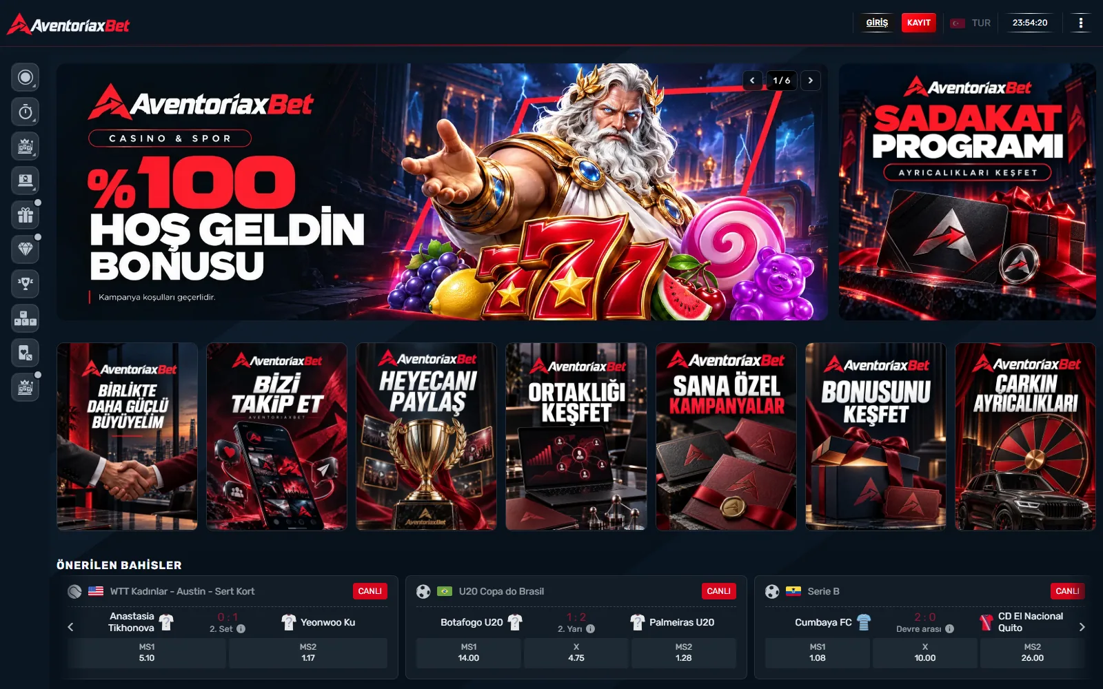 Betmatrixplay masaüstü platform görünümü